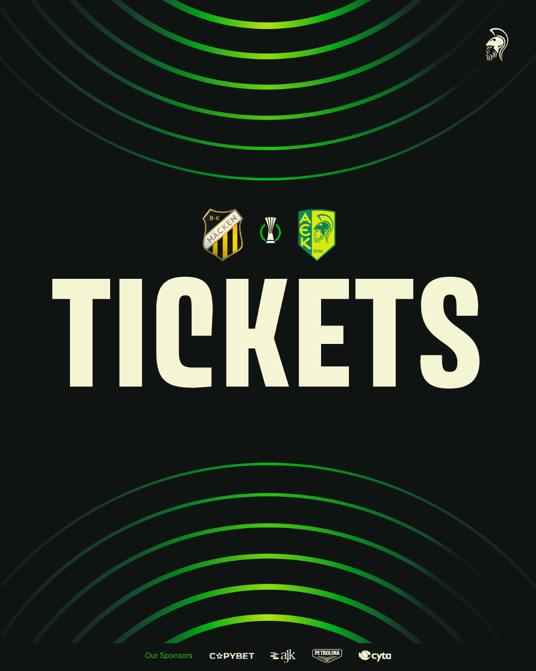 Υπενθύμιση για τα εισιτήρια του αγώνα με την BK Häcken  